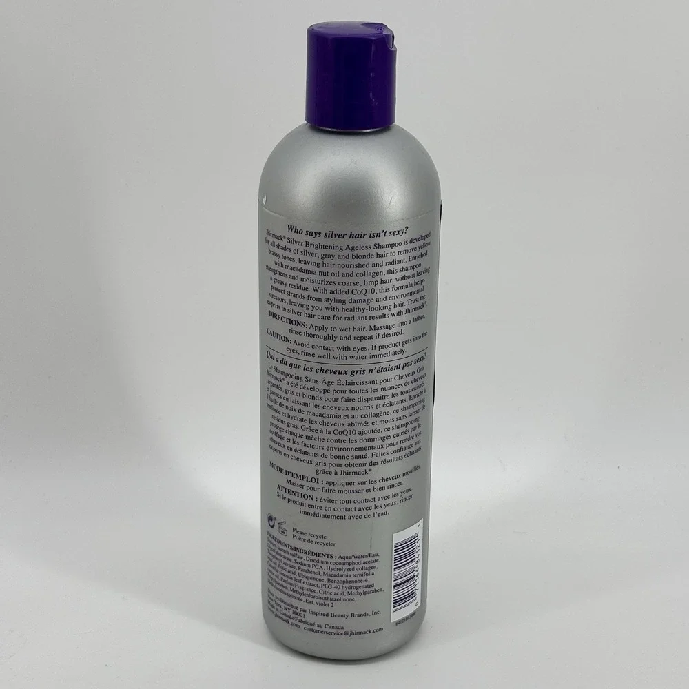 Jhirmack Silver Brightening Ageless‎ Shampoo Silver Gray Blonde Hair 12 oz